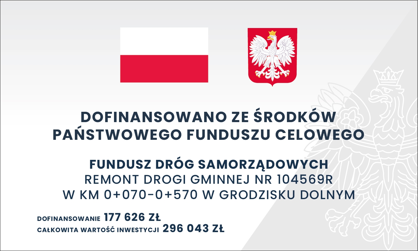 Dofinansowanie z Funduszu Dróg Samorządowych na remont drogi gminnej 