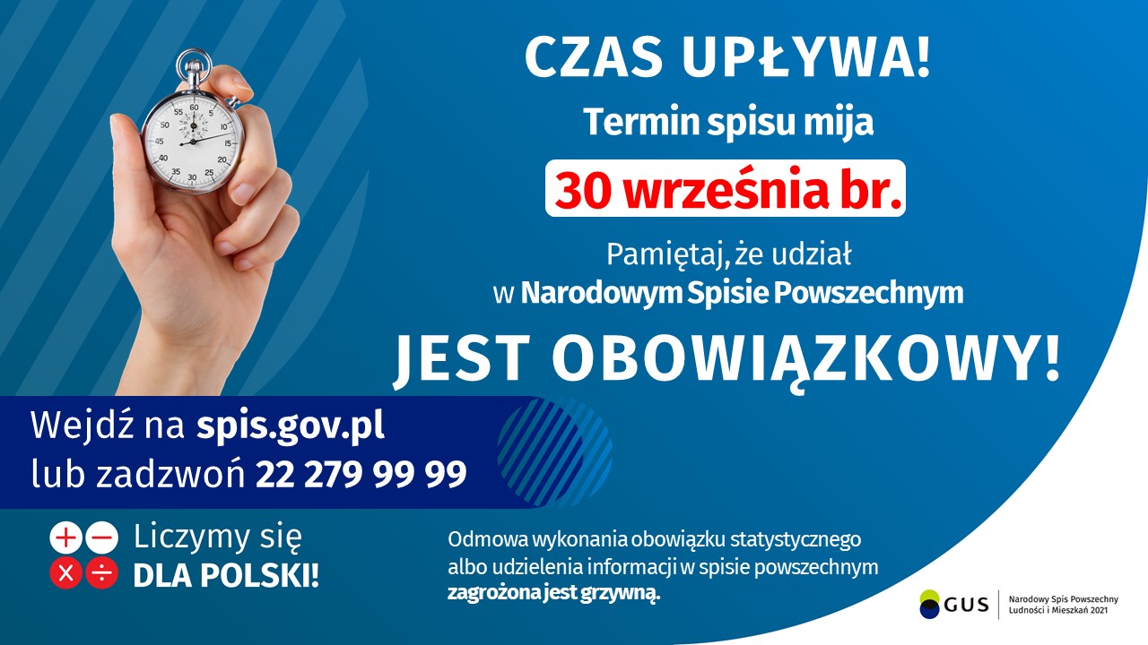 Spis Powszechny 2021. Czas ucieka. Spis trwa do 30 września br.