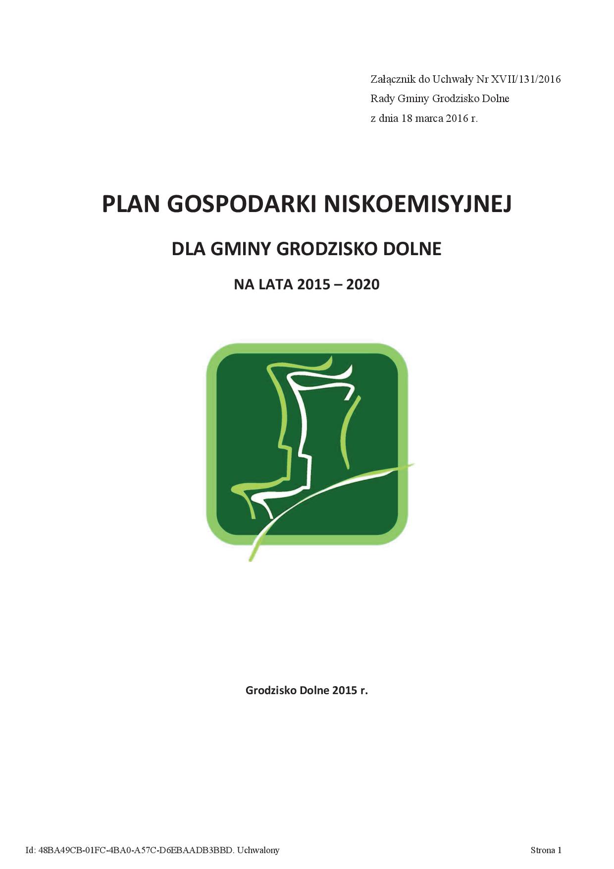 Plan Gospodarki Niskoemisyjnej dla Gminy Grodzisko Dolne na lata 2015-2020